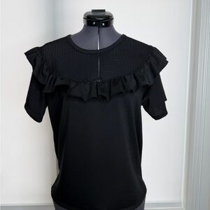 Ginger G Black Ruffle Blouse